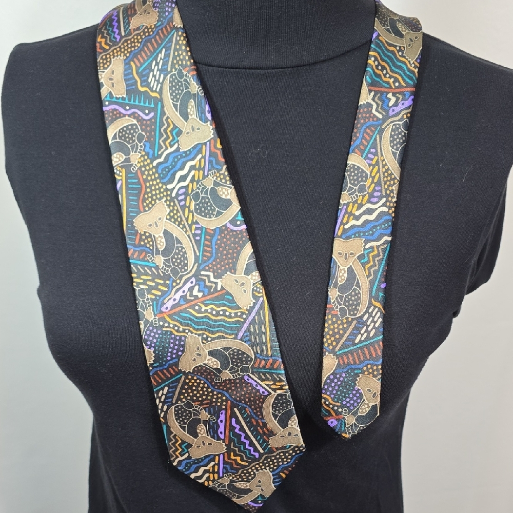 ** 3/$25 ** BALARINJI AUSTRALIA Koala Indigenous Art Necktie